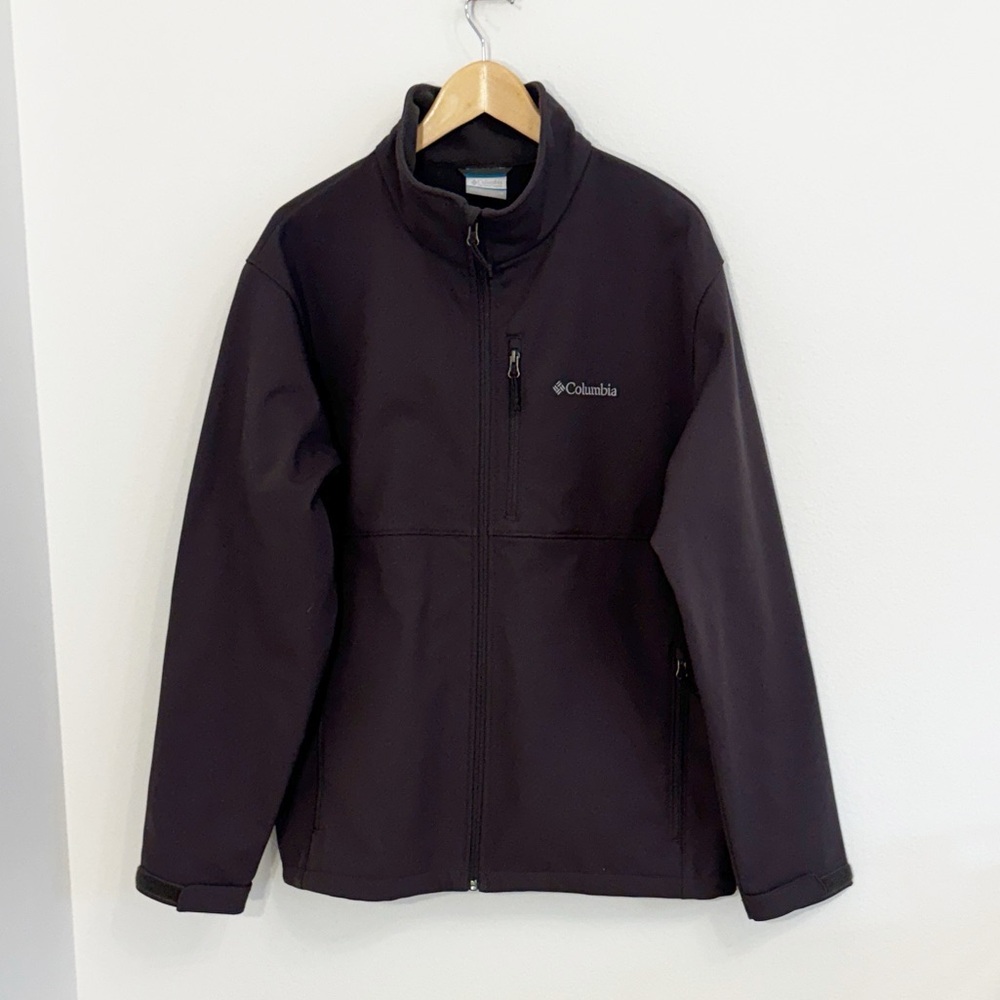 Columbia Men's Ascender Softshell Jacket Gray/Brown, Fleece Lined Size XL New! - Picture 2 of 6